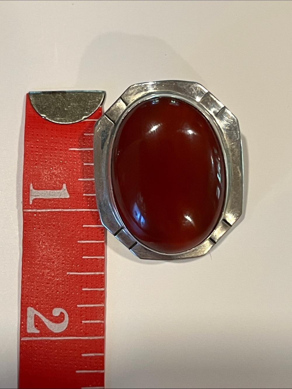 Vintage Carnelian Oval Sterling Silver Earrings - Picture 3 of 5